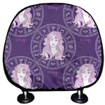 Purple Virgo Zodiac Pattern Print Car Headrest Covers