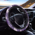 Purple Virgo Zodiac Pattern Print Car Steering Wheel Cover