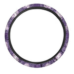 Purple Virgo Zodiac Pattern Print Car Steering Wheel Cover