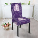 Purple Virgo Zodiac Pattern Print Dining Chair Slipcover
