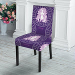 Purple Virgo Zodiac Pattern Print Dining Chair Slipcover