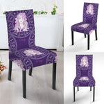 Purple Virgo Zodiac Pattern Print Dining Chair Slipcover