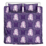 Purple Virgo Zodiac Pattern Print Duvet Cover Bedding Set