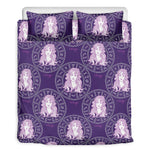 Purple Virgo Zodiac Pattern Print Duvet Cover Bedding Set
