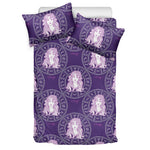Purple Virgo Zodiac Pattern Print Duvet Cover Bedding Set