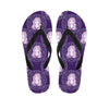 Purple Virgo Zodiac Pattern Print Flip Flops