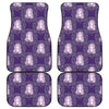 Purple Virgo Zodiac Pattern Print Front and Back Car Floor Mats