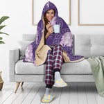 Purple Virgo Zodiac Pattern Print Hooded Blanket