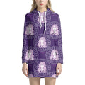 Purple Virgo Zodiac Pattern Print Pullover Hoodie Dress