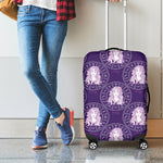 Purple Virgo Zodiac Pattern Print Luggage Cover
