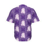 Purple Virgo Zodiac Pattern Print Men's Baseball Jersey