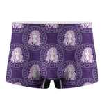 Purple Virgo Zodiac Pattern Print Men's Boxer Briefs