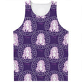 Purple Virgo Zodiac Pattern Print Men's Tank Top