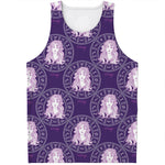 Purple Virgo Zodiac Pattern Print Men's Tank Top