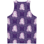 Purple Virgo Zodiac Pattern Print Men's Tank Top