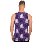 Purple Virgo Zodiac Pattern Print Men's Tank Top