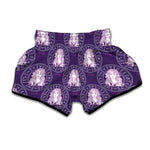 Purple Virgo Zodiac Pattern Print Muay Thai Boxing Shorts