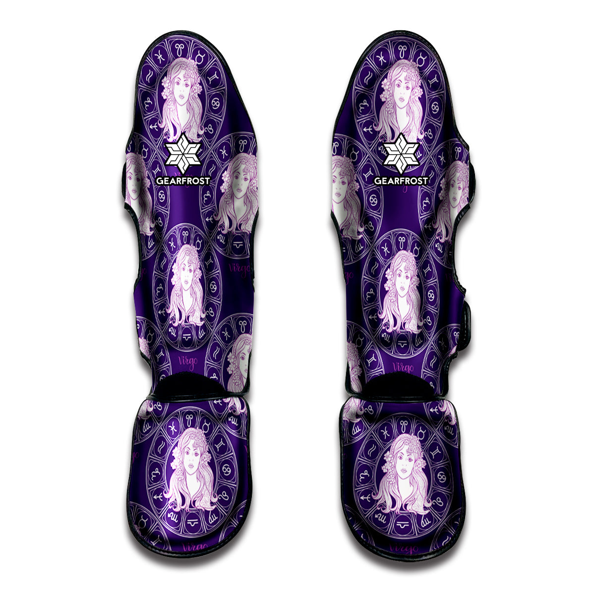 Purple Virgo Zodiac Pattern Print Muay Thai Shin Guard