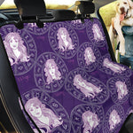 Purple Virgo Zodiac Pattern Print Pet Car Back Seat Cover