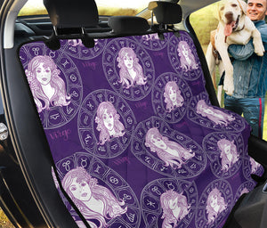 Purple Virgo Zodiac Pattern Print Pet Car Back Seat Cover