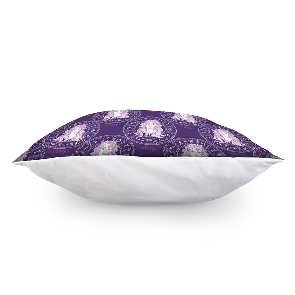 Purple Virgo Zodiac Pattern Print Pillow Cover