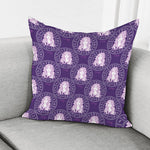 Purple Virgo Zodiac Pattern Print Pillow Cover