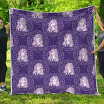 Purple Virgo Zodiac Pattern Print Quilt