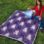 Purple Virgo Zodiac Pattern Print Quilt