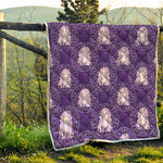 Purple Virgo Zodiac Pattern Print Quilt