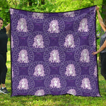 Purple Virgo Zodiac Pattern Print Quilt