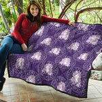 Purple Virgo Zodiac Pattern Print Quilt