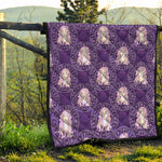 Purple Virgo Zodiac Pattern Print Quilt