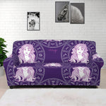 Purple Virgo Zodiac Pattern Print Sofa Cover