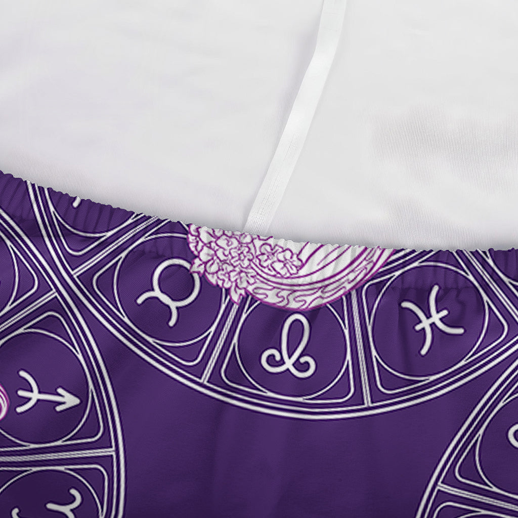 Purple Virgo Zodiac Pattern Print Sofa Cover
