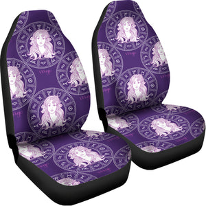 Purple Virgo Zodiac Pattern Print Universal Fit Car Seat Covers