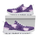 Purple Virgo Zodiac Pattern Print White Sneakers