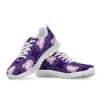 Purple Virgo Zodiac Pattern Print White Sneakers