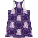 Purple Virgo Zodiac Pattern Print Women's Racerback Tank Top