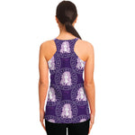 Purple Virgo Zodiac Pattern Print Women's Racerback Tank Top