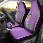 Purple Watercolor Dinosaurs Universal Fit Car Seat Covers GearFrost