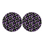 Purple Watercolor Tulip Pattern Print Car Coasters