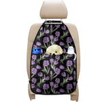 Purple Watercolor Tulip Pattern Print Car Seat Organizers