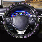 Purple Watercolor Tulip Pattern Print Car Steering Wheel Cover