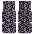 Purple Watercolor Tulip Pattern Print Front and Back Car Floor Mats