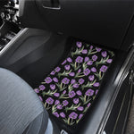 Purple Watercolor Tulip Pattern Print Front Car Floor Mats