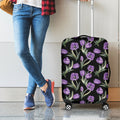 Purple Watercolor Tulip Pattern Print Luggage Cover