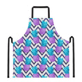 Purple Zig Zag Pineapple Pattern Print Apron