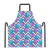 Purple Zig Zag Pineapple Pattern Print Apron