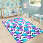 Purple Zig Zag Pineapple Pattern Print Area Rug GearFrost