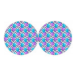 Purple Zig Zag Pineapple Pattern Print Car Coasters